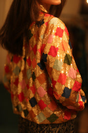 EMBROIDERED SILK  BOMBER JACKET ANCHA GINNY