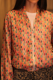 EMBROIDERED SILK BOMBER JACKET ANCHA CASEY - sustainably made MOMO NEW YORK sustainable clothing, bomberjacket slow fashion