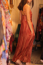 LILY SILK DRESS CANDY - sustainably made MOMO NEW YORK sustainable clothing, Boho Chic Dress slow fashion