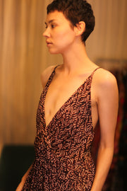 LILY SILK DRESS OPOL - sustainably made MOMO NEW YORK sustainable clothing, Boho Chic Dress slow fashion