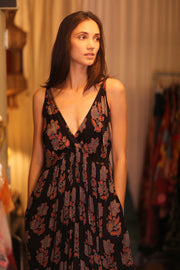 LILY SILK DRESS SHARON - sustainably made MOMO NEW YORK sustainable clothing, Boho Chic Dress slow fashion