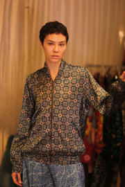 SILK BOMBER JACKET ANCHA LANA - sustainably made MOMO NEW YORK sustainable clothing, coatandjacket slow fashion