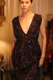 SILK DRESS VICTORIA KIMBER - sustainably made MOMO NEW YORK sustainable clothing, dresskaftan slow fashion