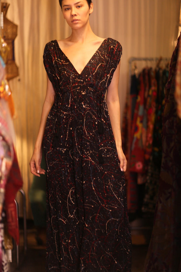 SILK DRESS VICTORIA KIMBER - sustainably made MOMO NEW YORK sustainable clothing, dresskaftan slow fashion