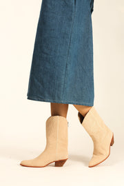 CORDUROY WESTERN BOOTS MOLINA - sustainably made MOMO NEW YORK sustainable clothing, resort2023 slow fashion