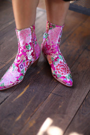 SILK FABRIC ANKLE BOOTS TIJANA - sustainably made MOMO NEW YORK sustainable clothing, boots slow fashion